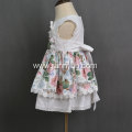 Summer vintage cotton print fabric baby girl dresses